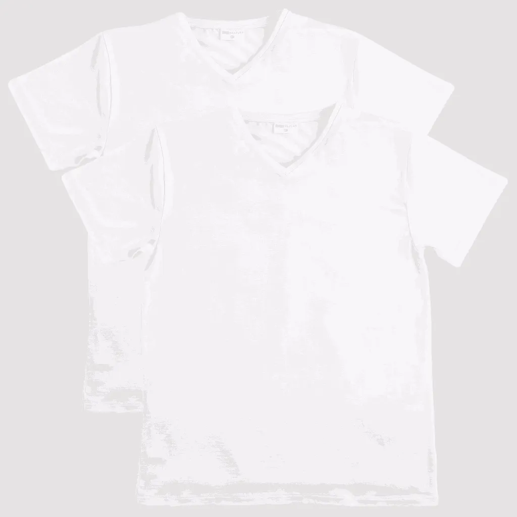 Men's Bamboo Vee Neck T-Shirt - 2 Pack Essential Range