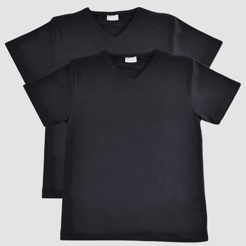 Men's Bamboo Vee Neck T-Shirt - 2 Pack Essential Range