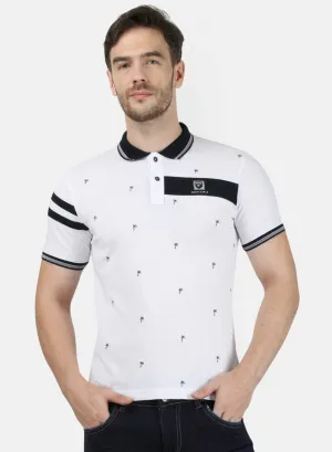 Mens White Plain Collar T-Shirts