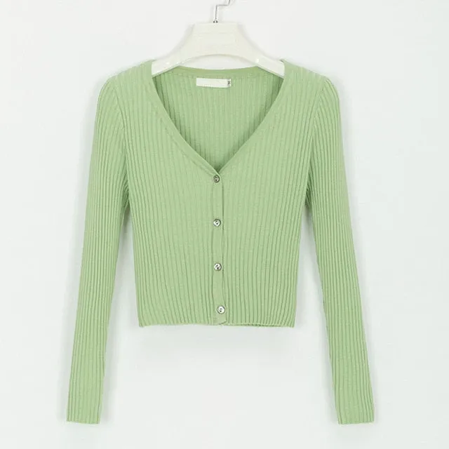 Misswim Sexy buttons knitted sweater cardigan