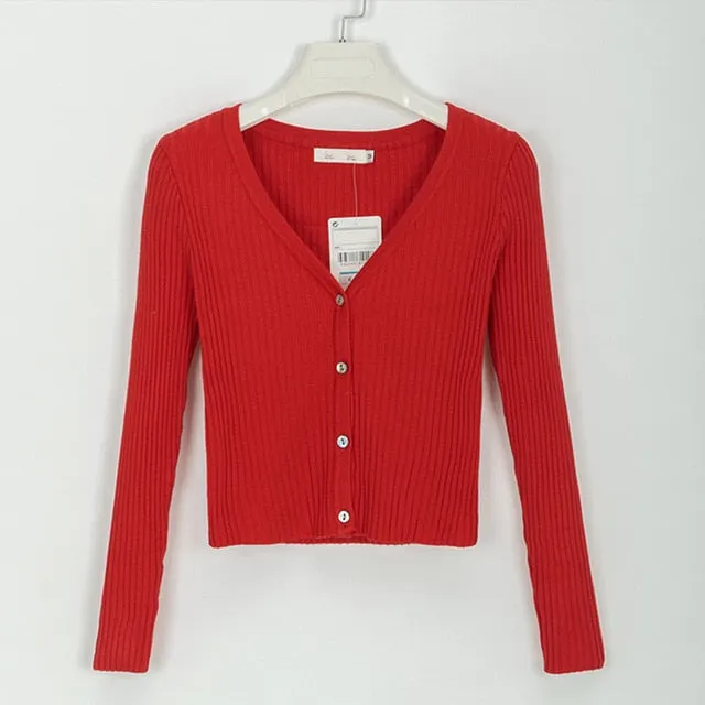 Misswim Sexy buttons knitted sweater cardigan