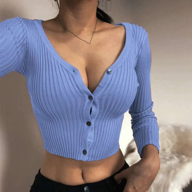 Misswim Sexy buttons knitted sweater cardigan