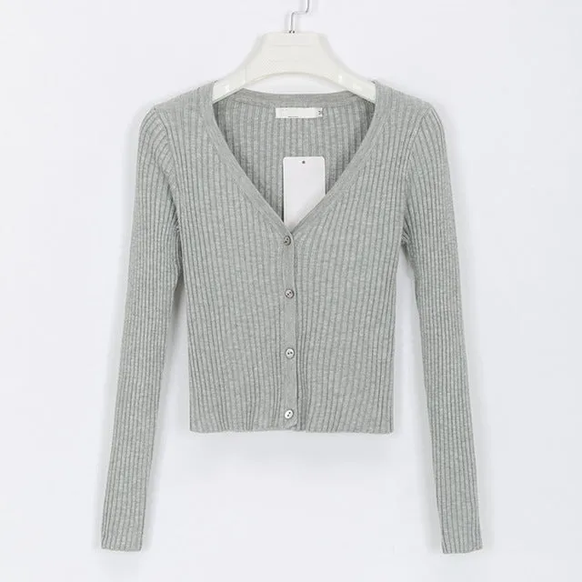 Misswim Sexy buttons knitted sweater cardigan