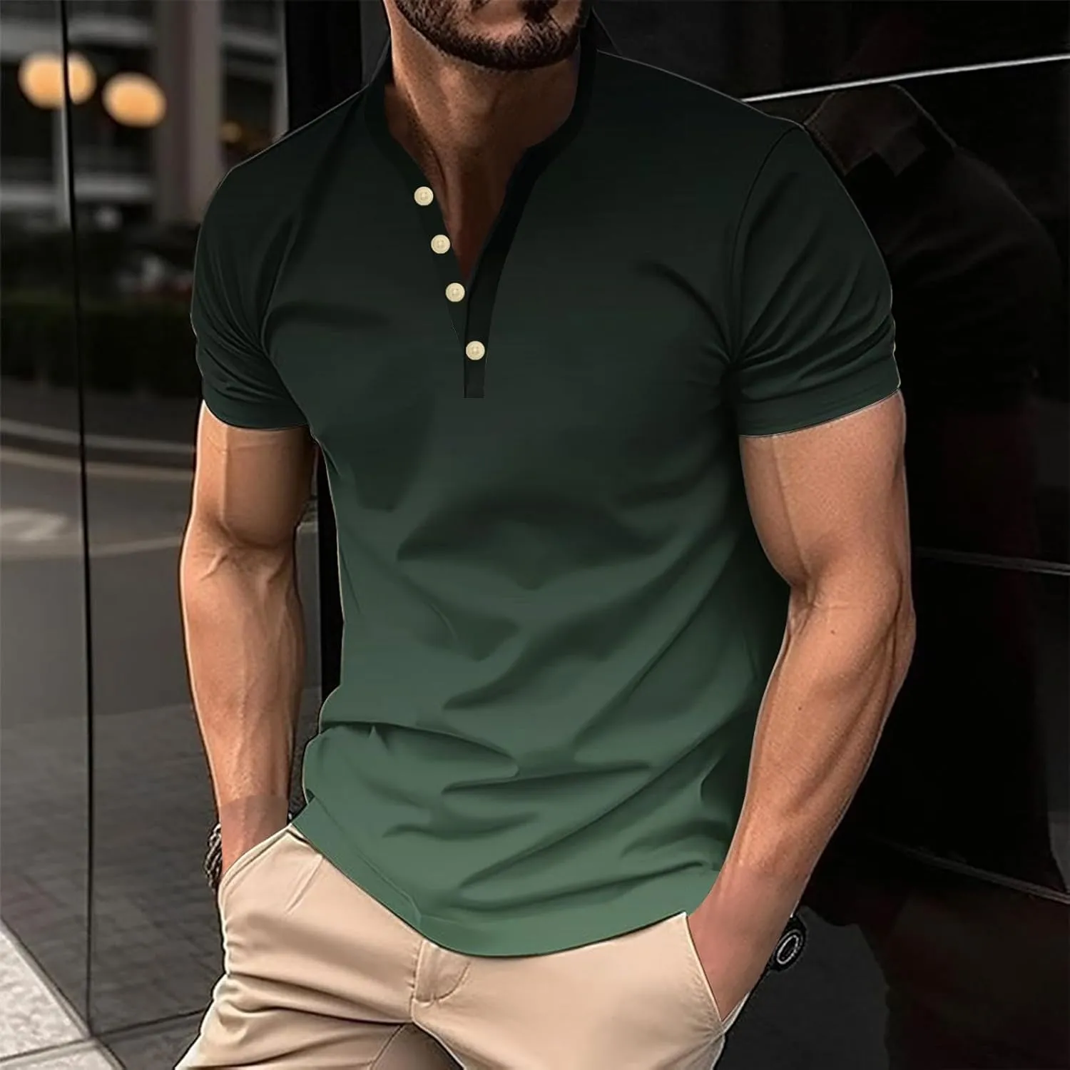 Muscularfit T-Shirts for Men Graphic Funny Short Sleeve Quarter Zipper Polo Shirt Summer Causal Stylish Gym Workout Pullover