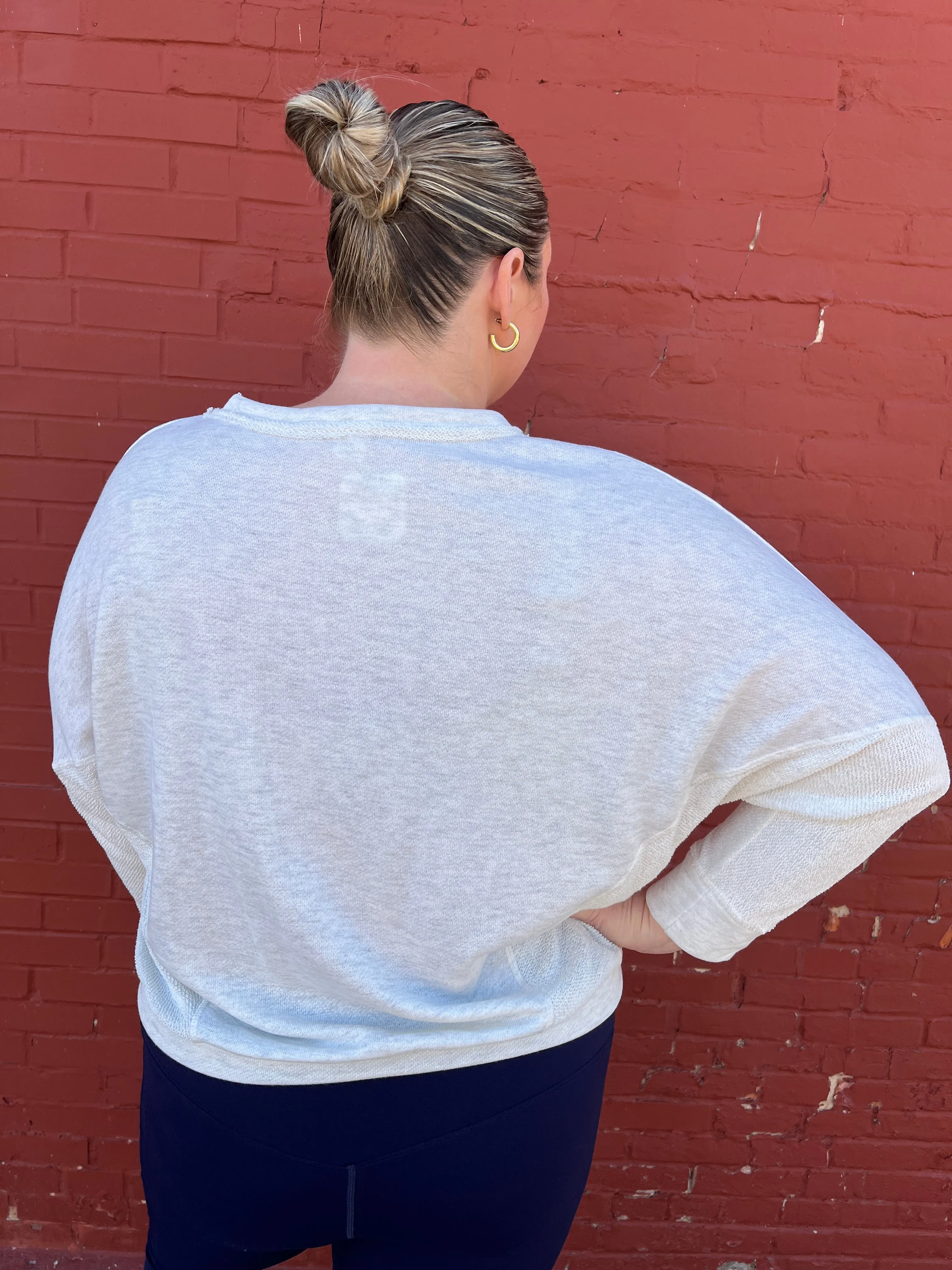 Oatmeal V-Neck Sweatshirt