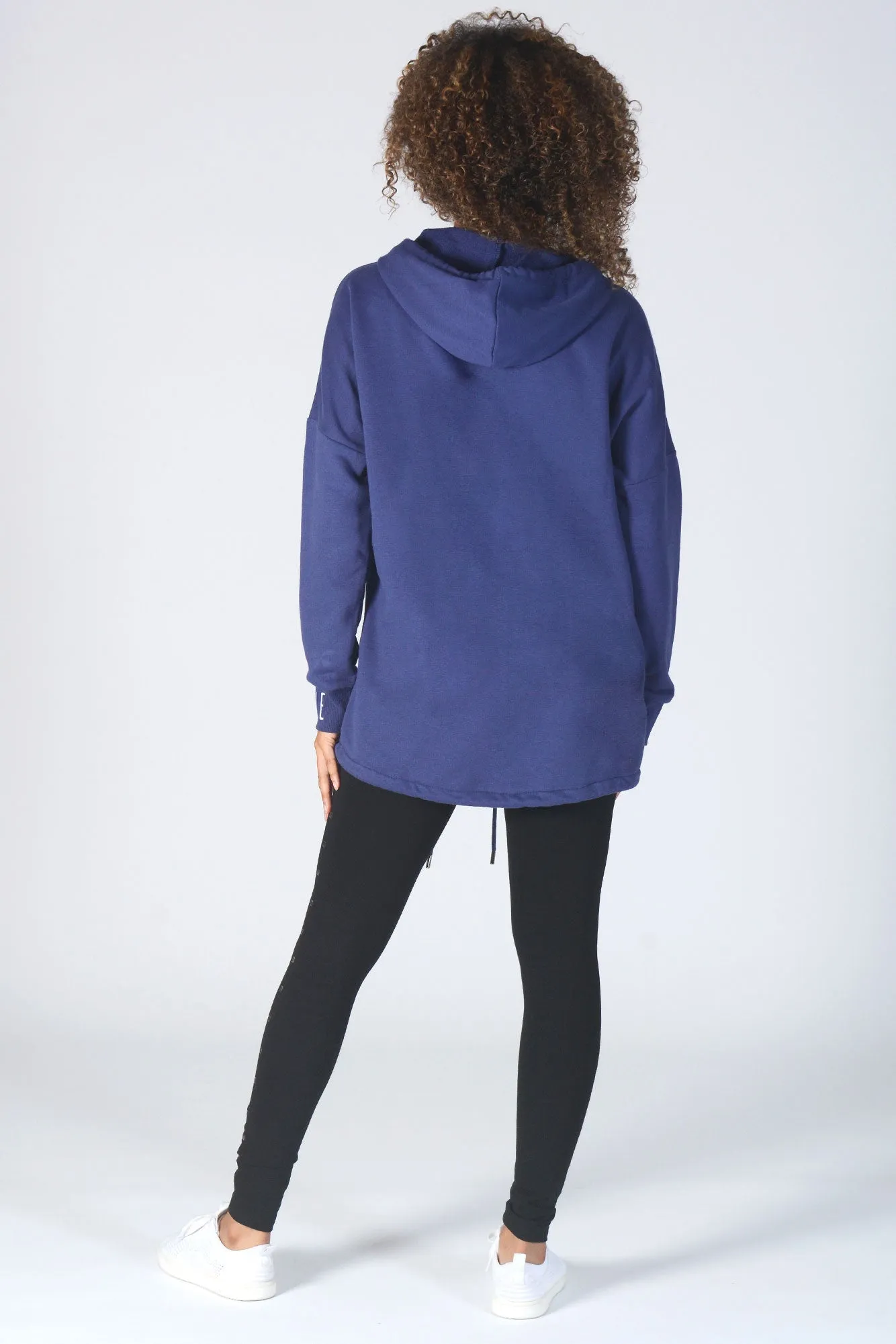 Parker Style Longline Zip Hoodie
