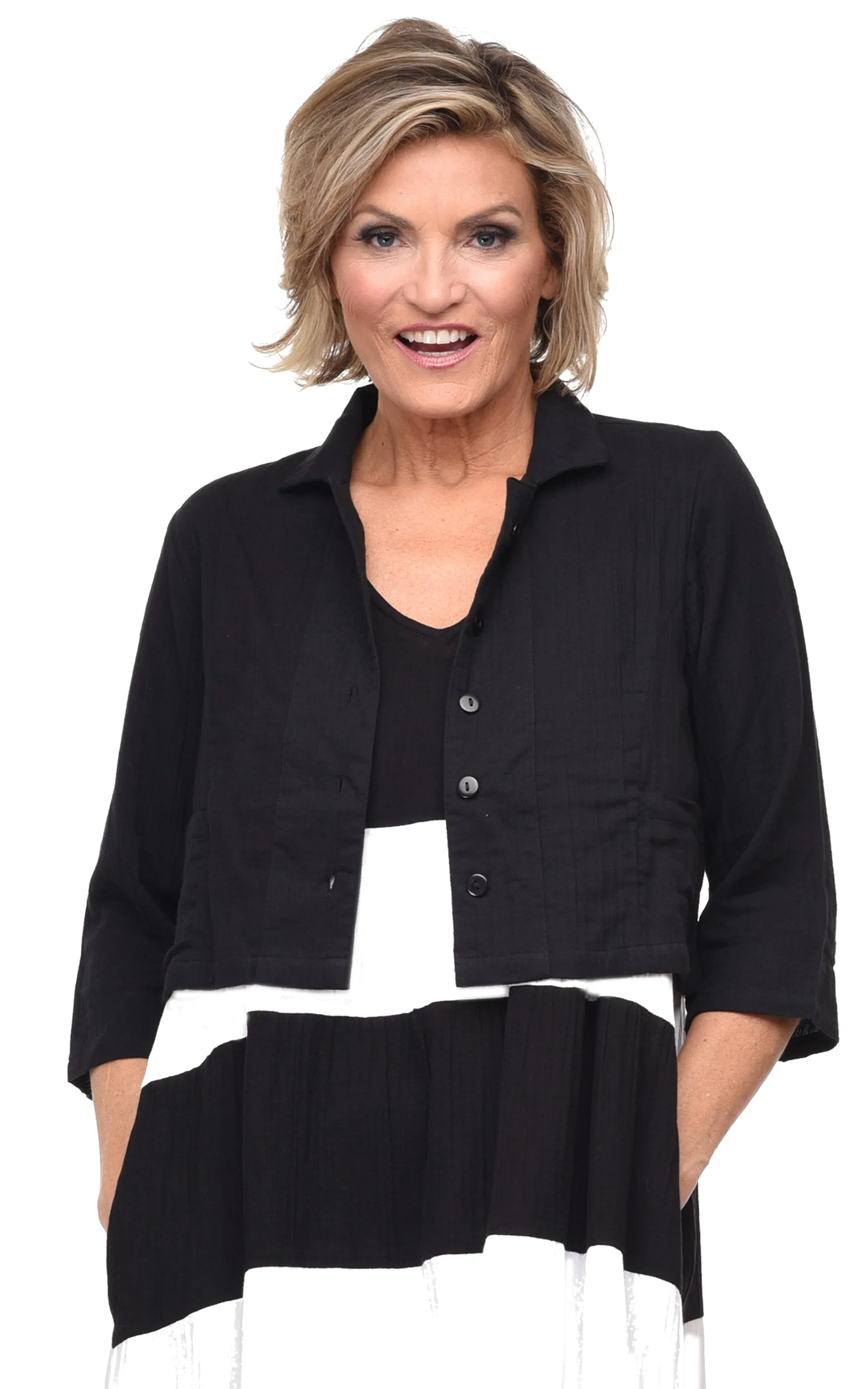 Parker Womens Jacket Cotton Gauze in Black
