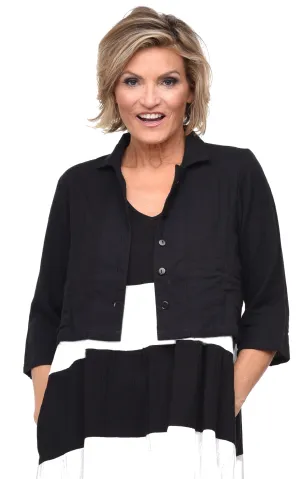 Parker Womens Jacket Cotton Gauze in Black