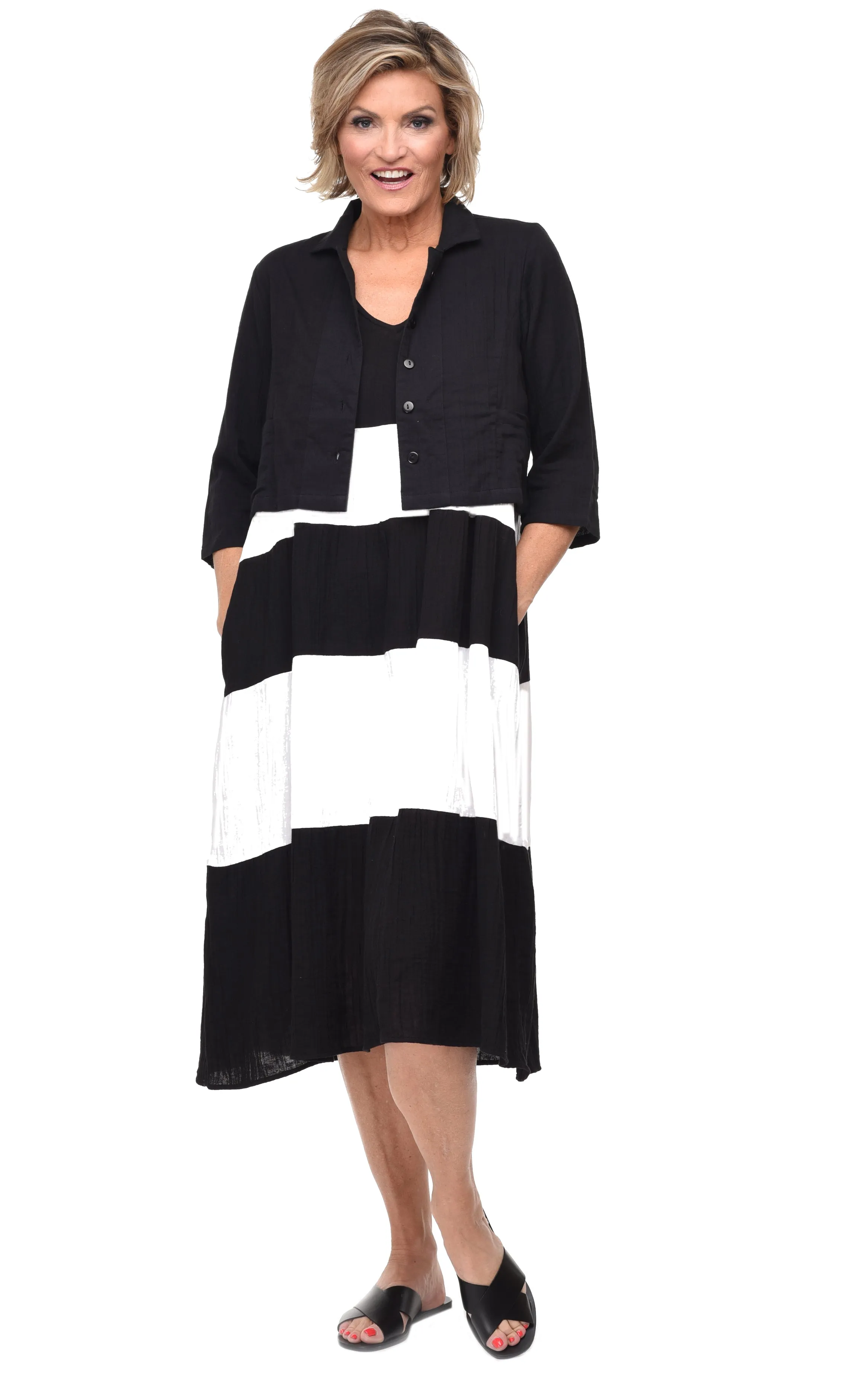 Parker Womens Jacket Cotton Gauze in Black