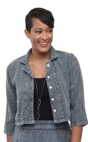 Parker Womens Jacket Cotton Gauze in Stormy
