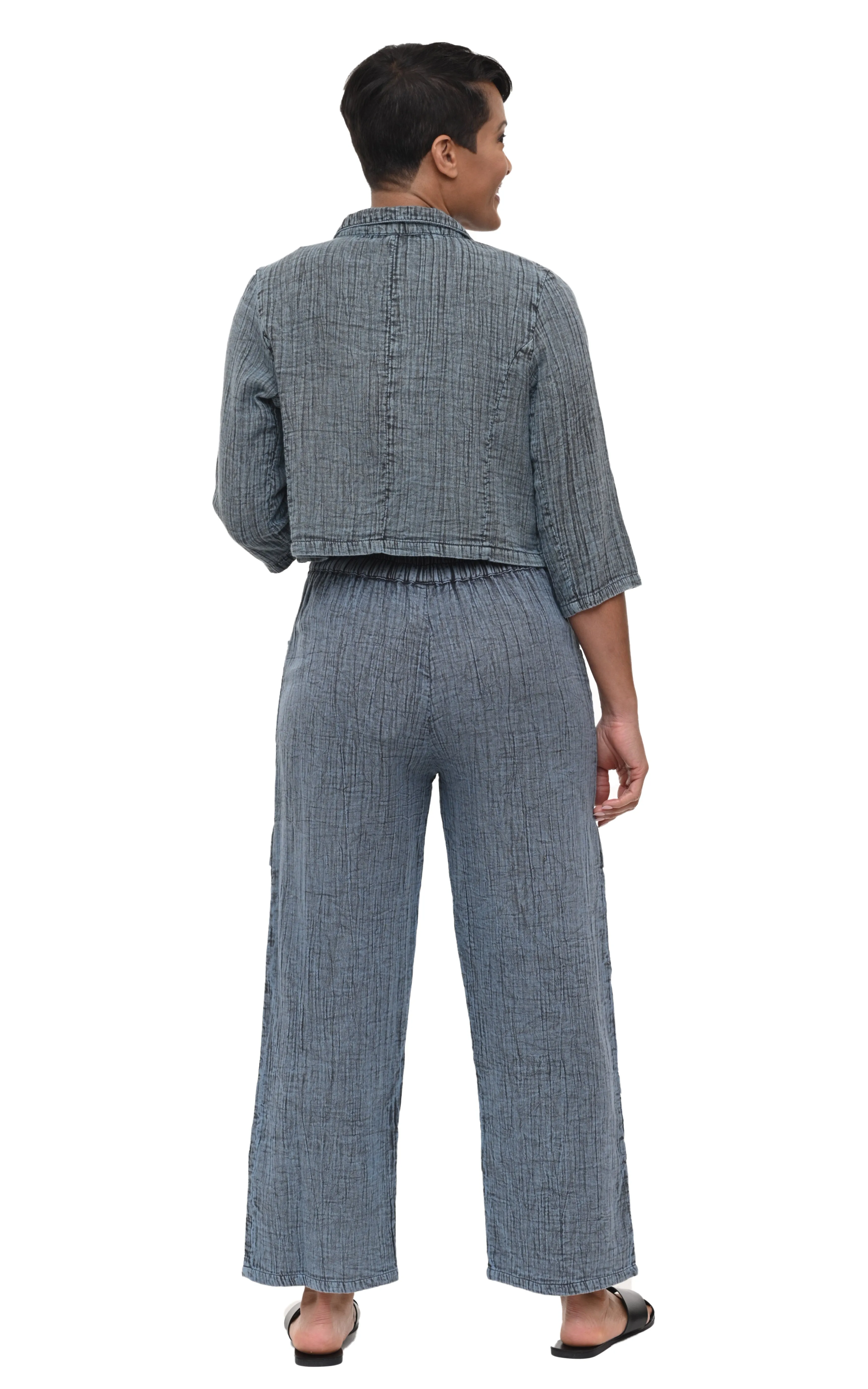 Parker Womens Jacket Cotton Gauze in Stormy