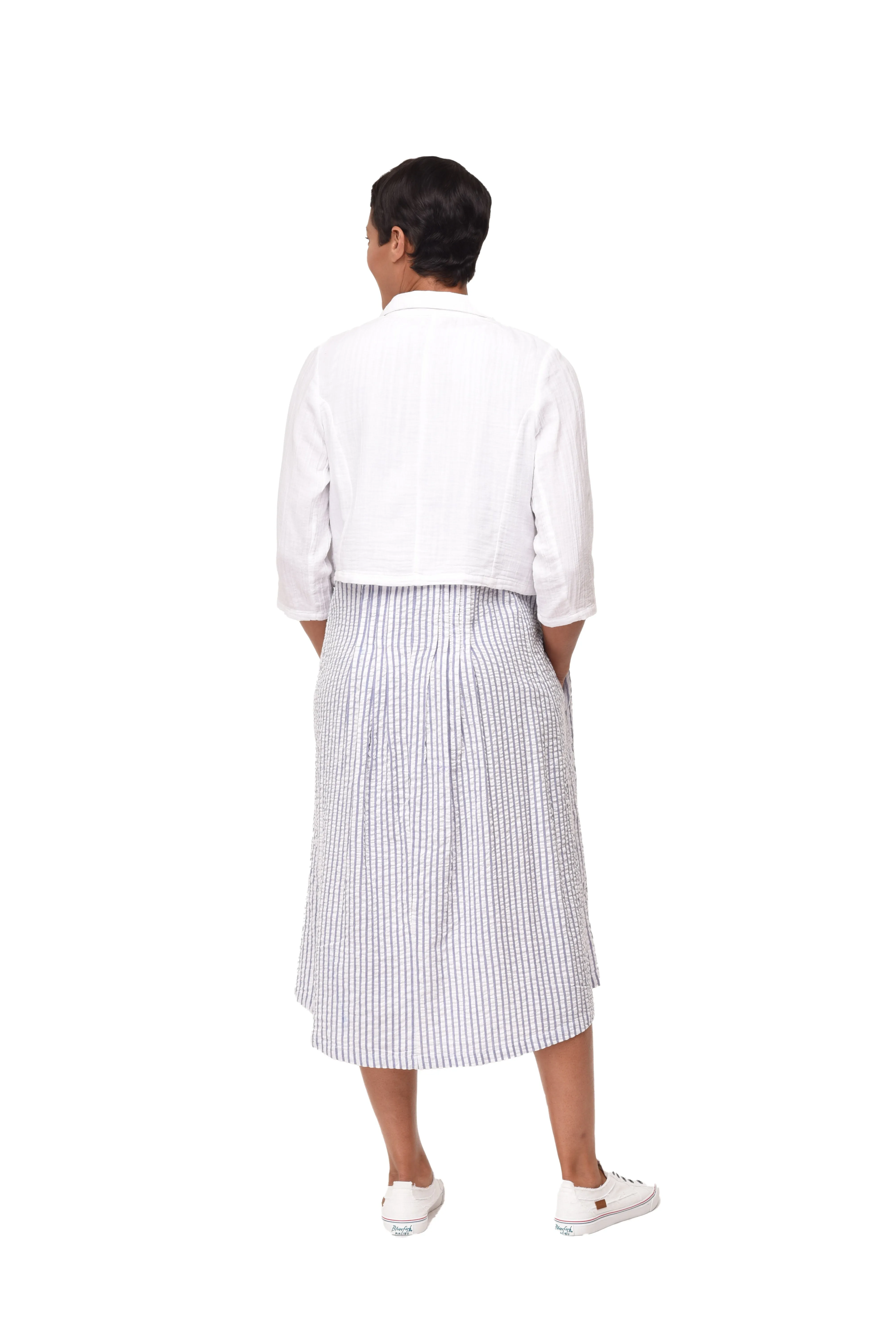 Parker Womens Jacket Top Cotton Gauze in White