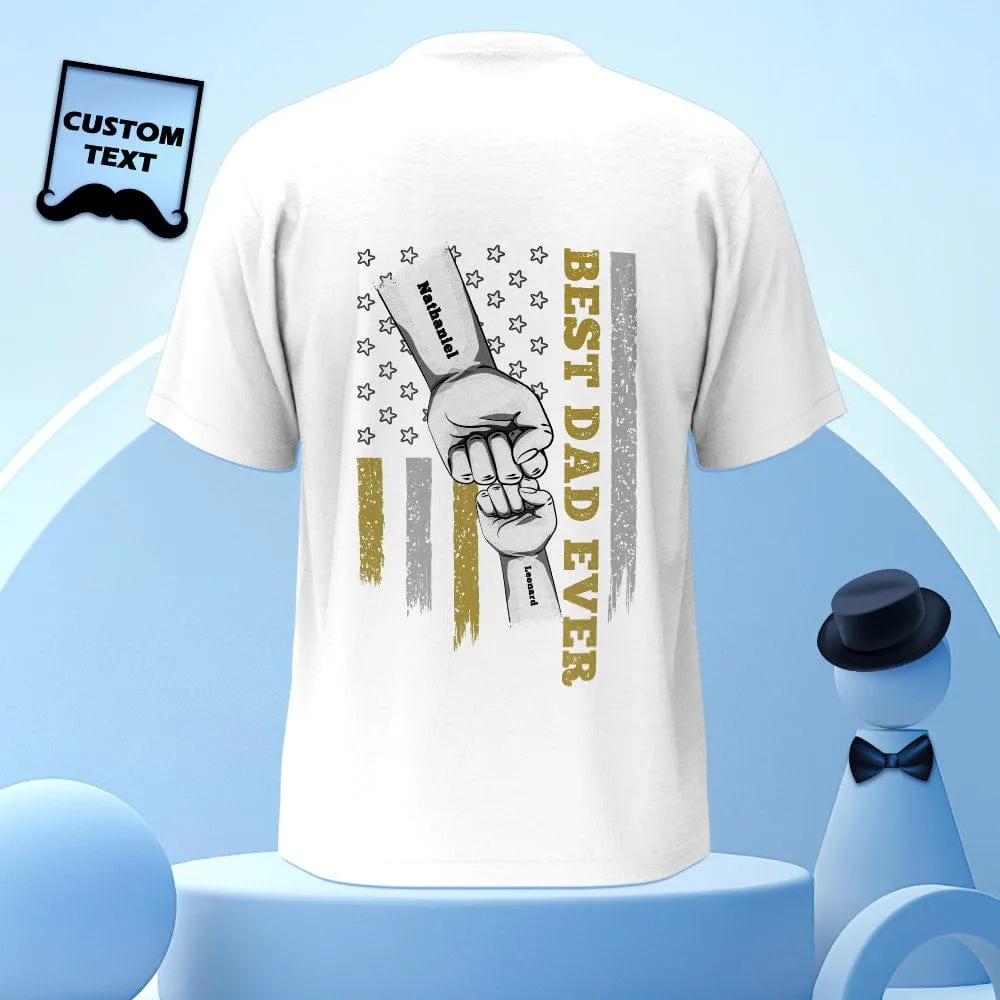 Personalized Fist Bump T-Shirt Custom Engraved Back Printed T-Shirt Father's Day Gift