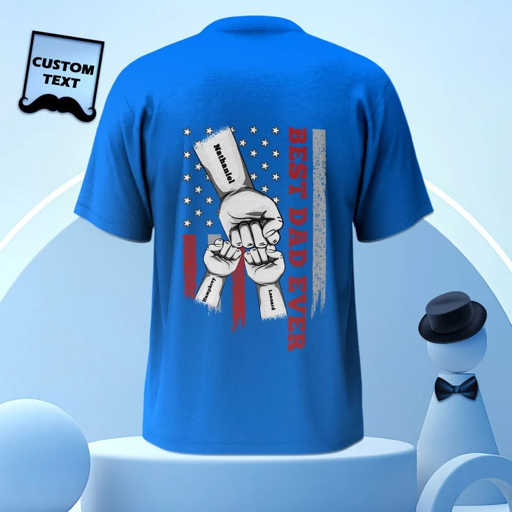 Personalized Fist Bump T-Shirt Custom Engraved Back Printed T-Shirt Father's Day Gift
