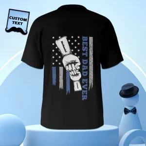 Personalized Fist Bump T-Shirt Custom Engraved Back Printed T-Shirt Father's Day Gift