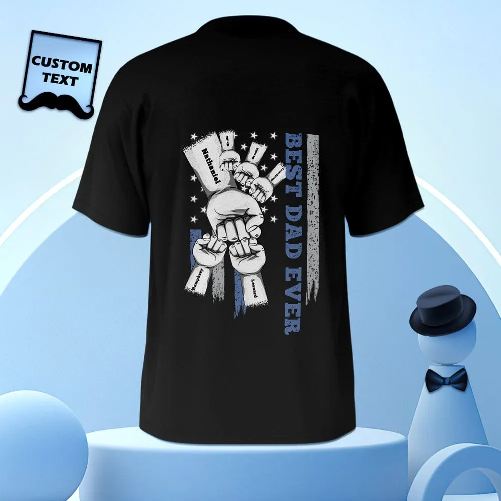 Personalized Fist Bump T-Shirt Custom Engraved Back Printed T-Shirt Father's Day Gift