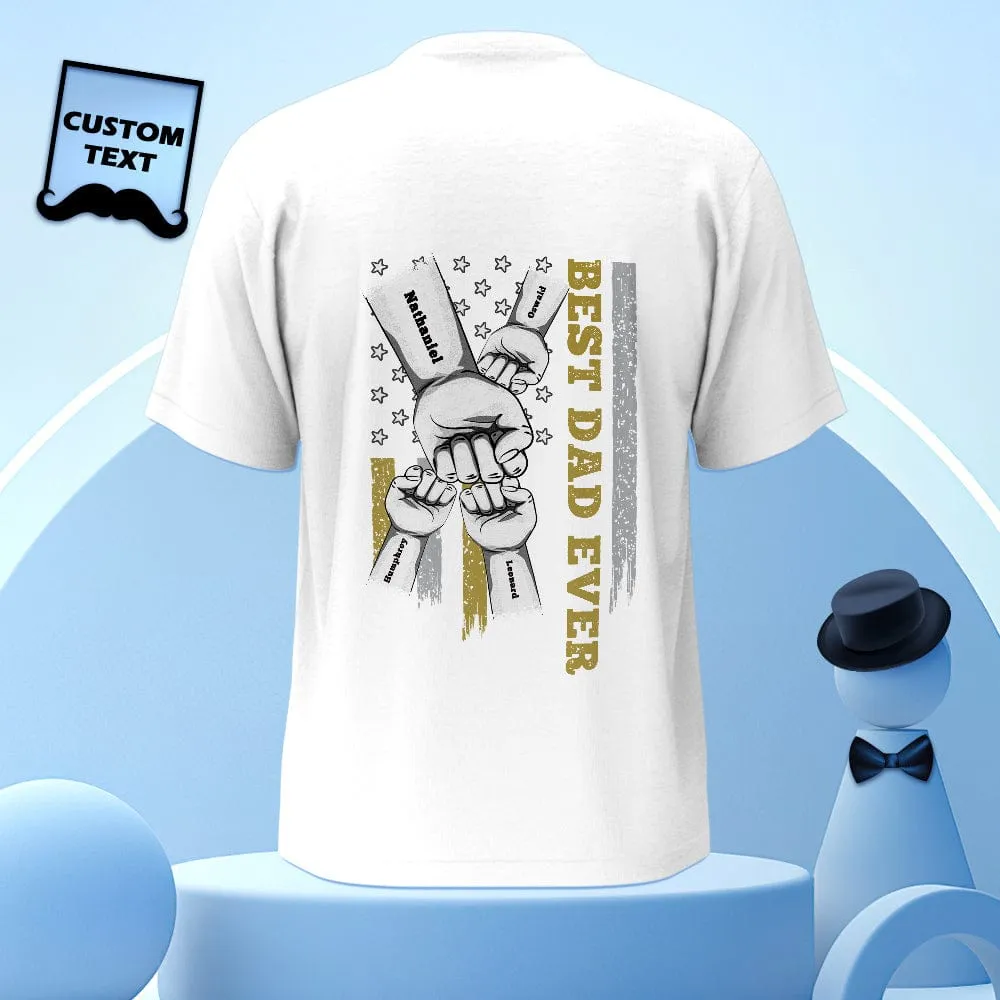 Personalized Fist Bump T-Shirt Custom Engraved Back Printed T-Shirt Father's Day Gift