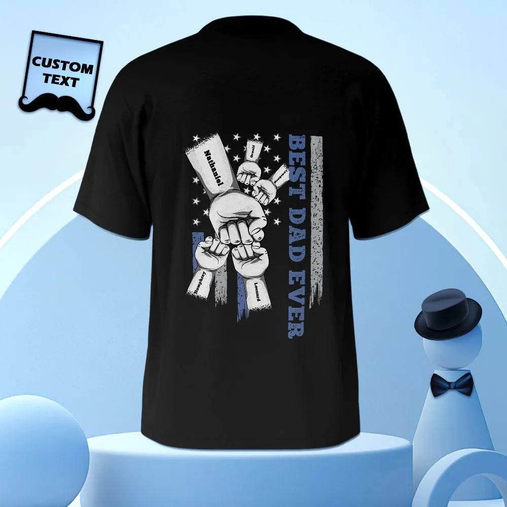 Personalized Fist Bump T-Shirt Custom Engraved Back Printed T-Shirt Father's Day Gift