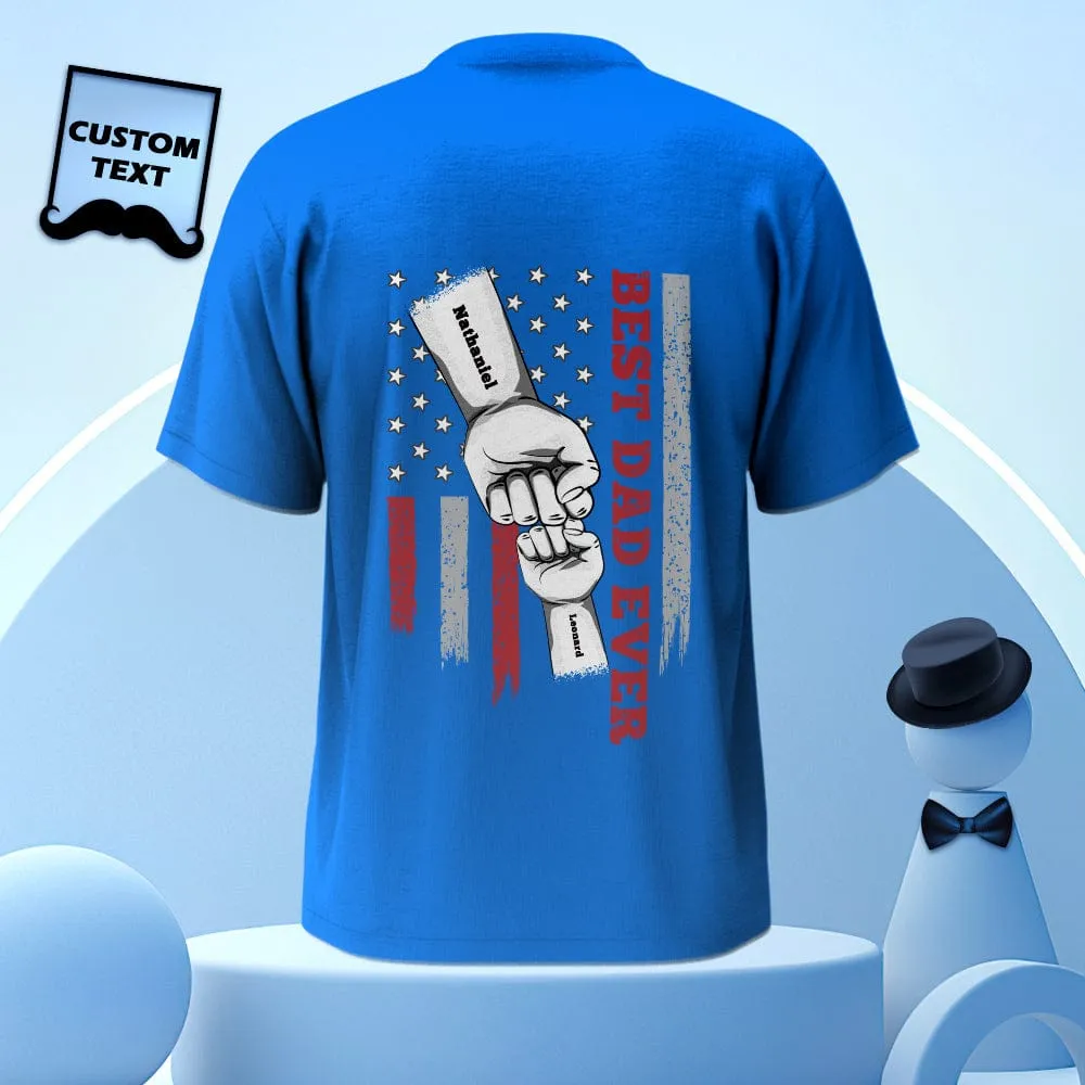 Personalized Fist Bump T-Shirt Custom Engraved Back Printed T-Shirt Father's Day Gift