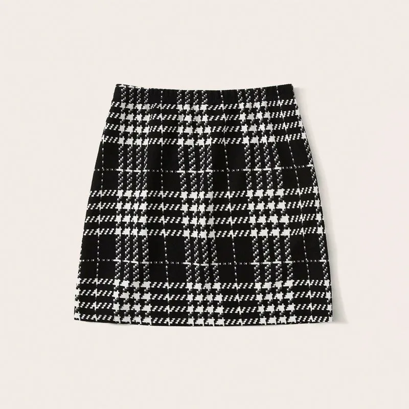 Plaid A-Line Mini Skirt