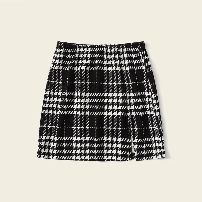 Plaid A-Line Mini Skirt