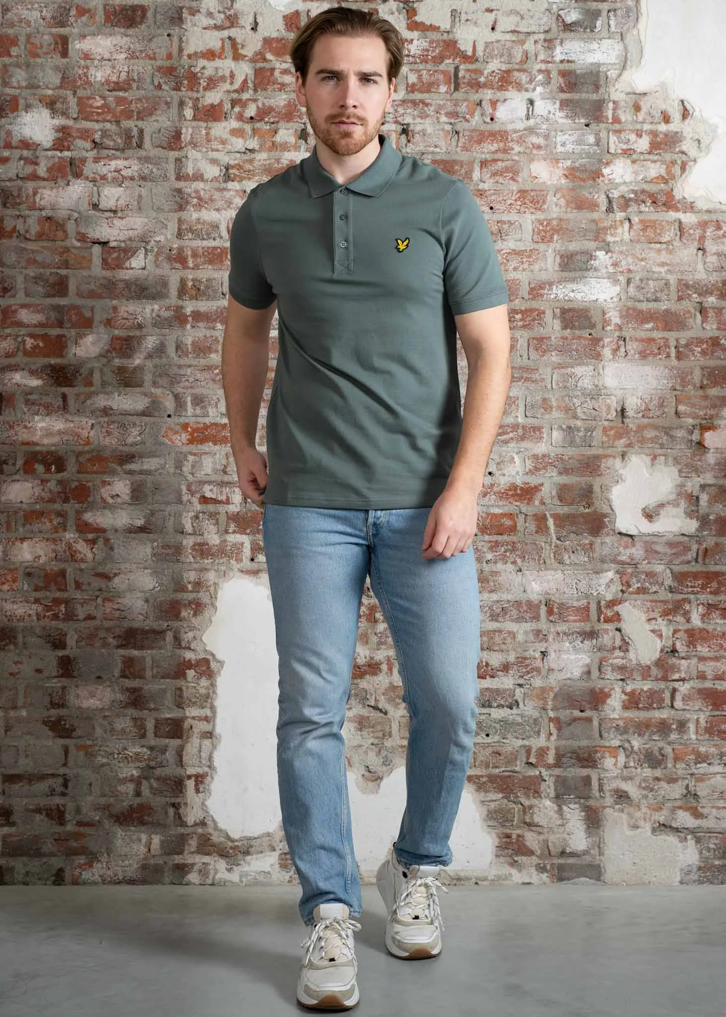 Plain polo shirt - green mercurial