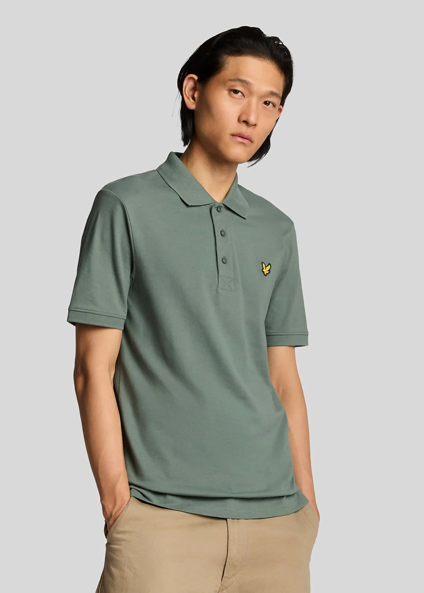 Plain polo shirt - green mercurial