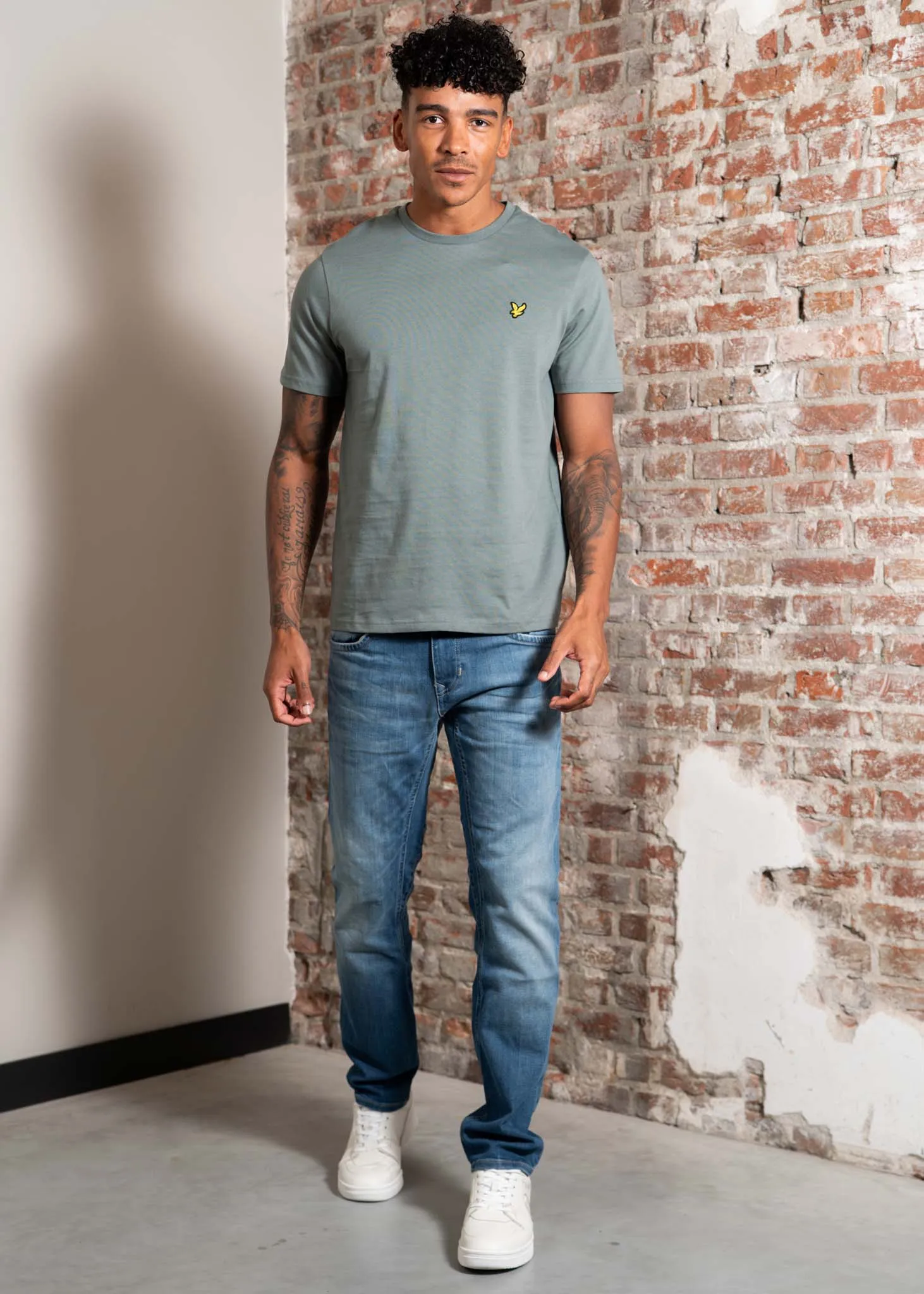Plain t-shirt - green mercurial