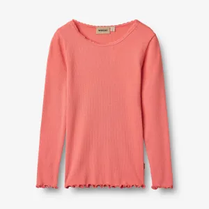 Rib T-shirt L/S Reese - light coral