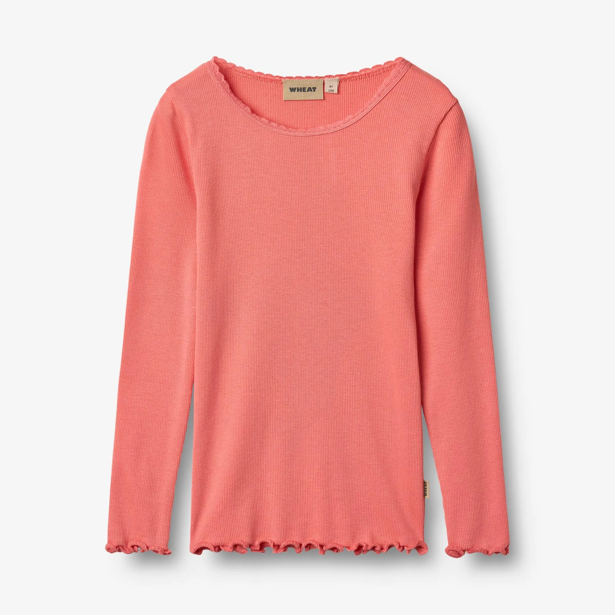 Rib T-shirt L/S Reese - light coral