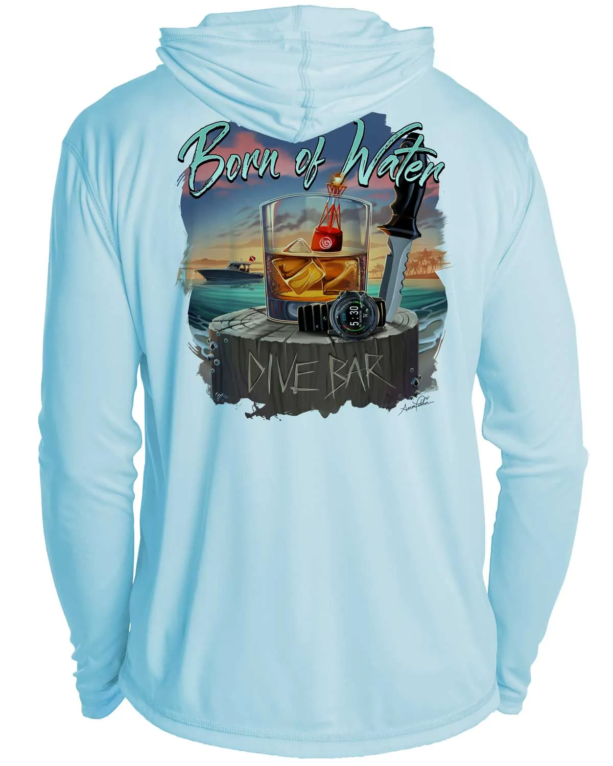 Scuba Dive Bar UV/UPF 50  Long Sleeve Hoodie