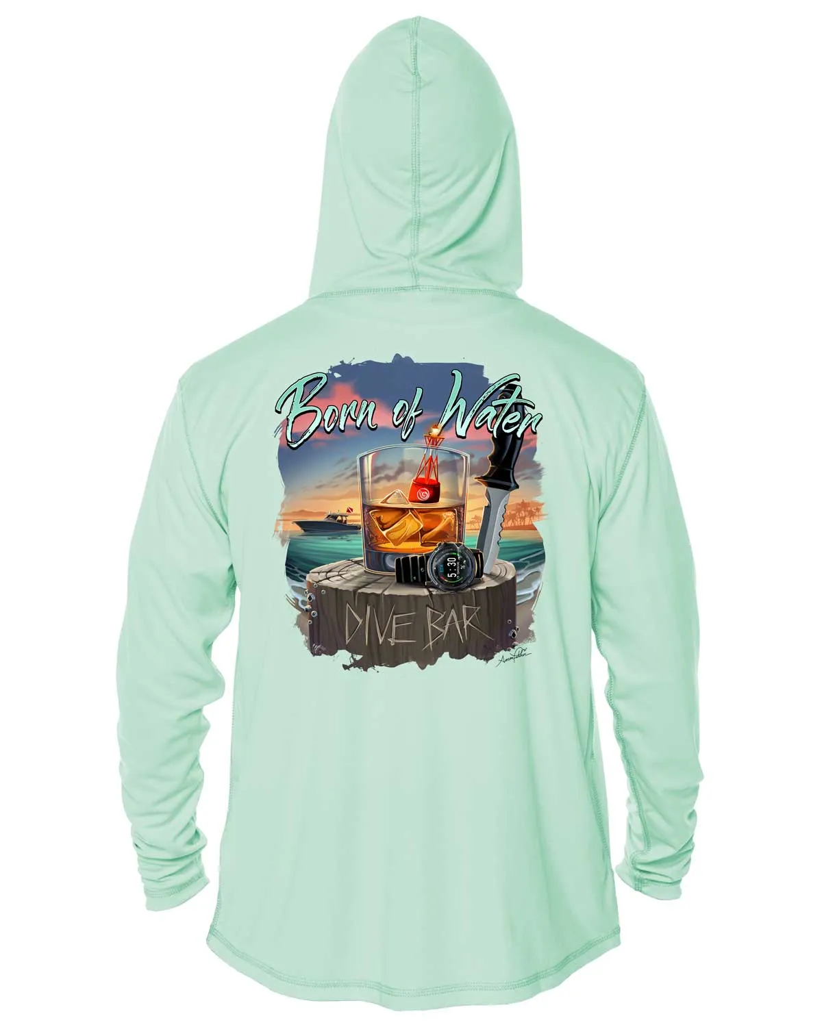 Scuba Dive Bar UV/UPF 50  Long Sleeve Hoodie