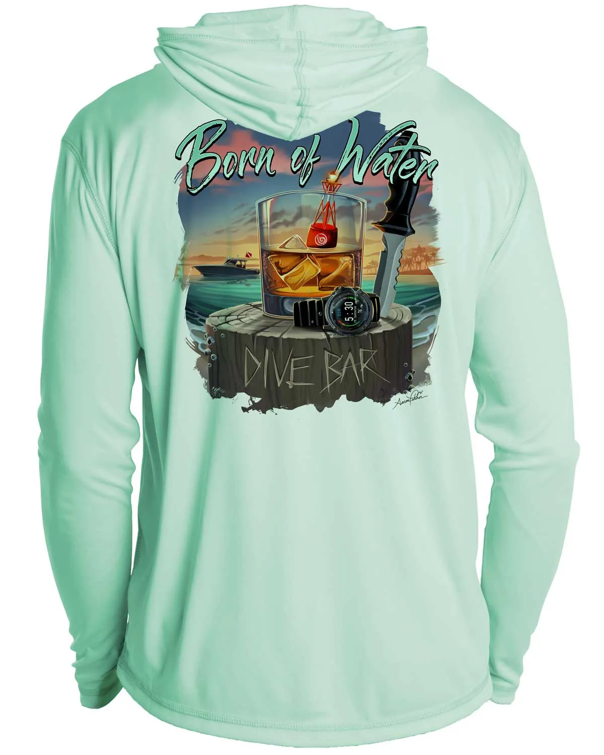 Scuba Dive Bar UV/UPF 50  Long Sleeve Hoodie