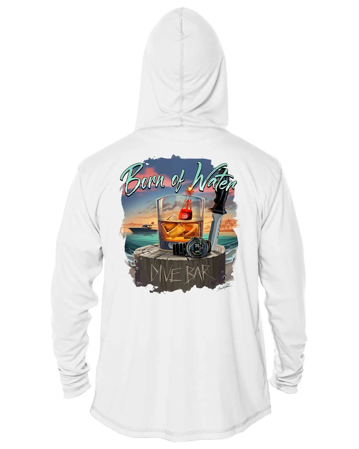 Scuba Dive Bar UV/UPF 50  Long Sleeve Hoodie