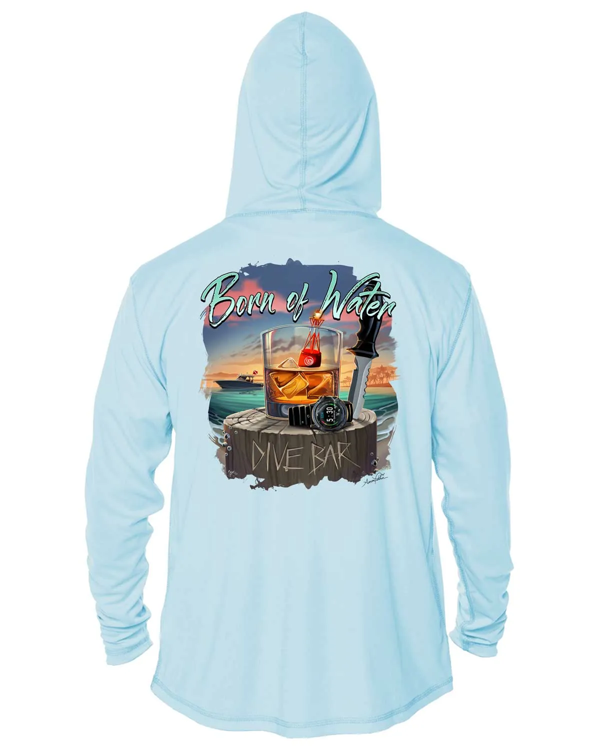 Scuba Dive Bar UV/UPF 50  Long Sleeve Hoodie