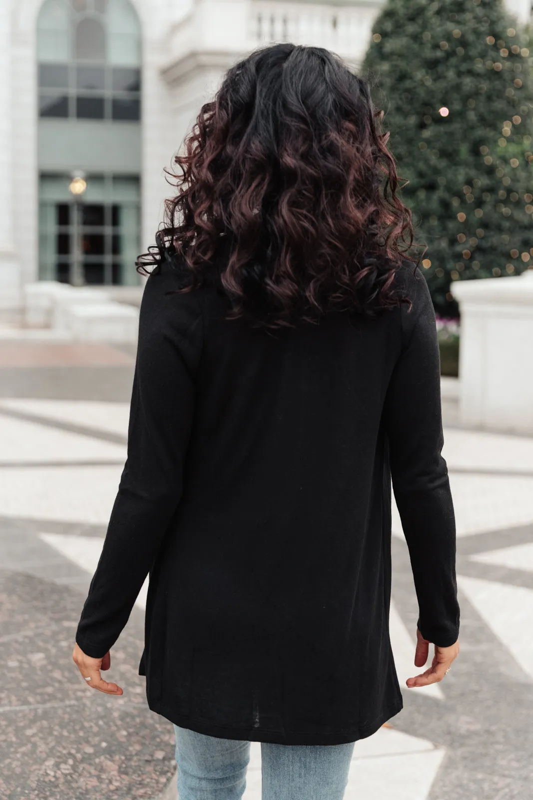 Sienna Sweater Knit Cardigan in Black