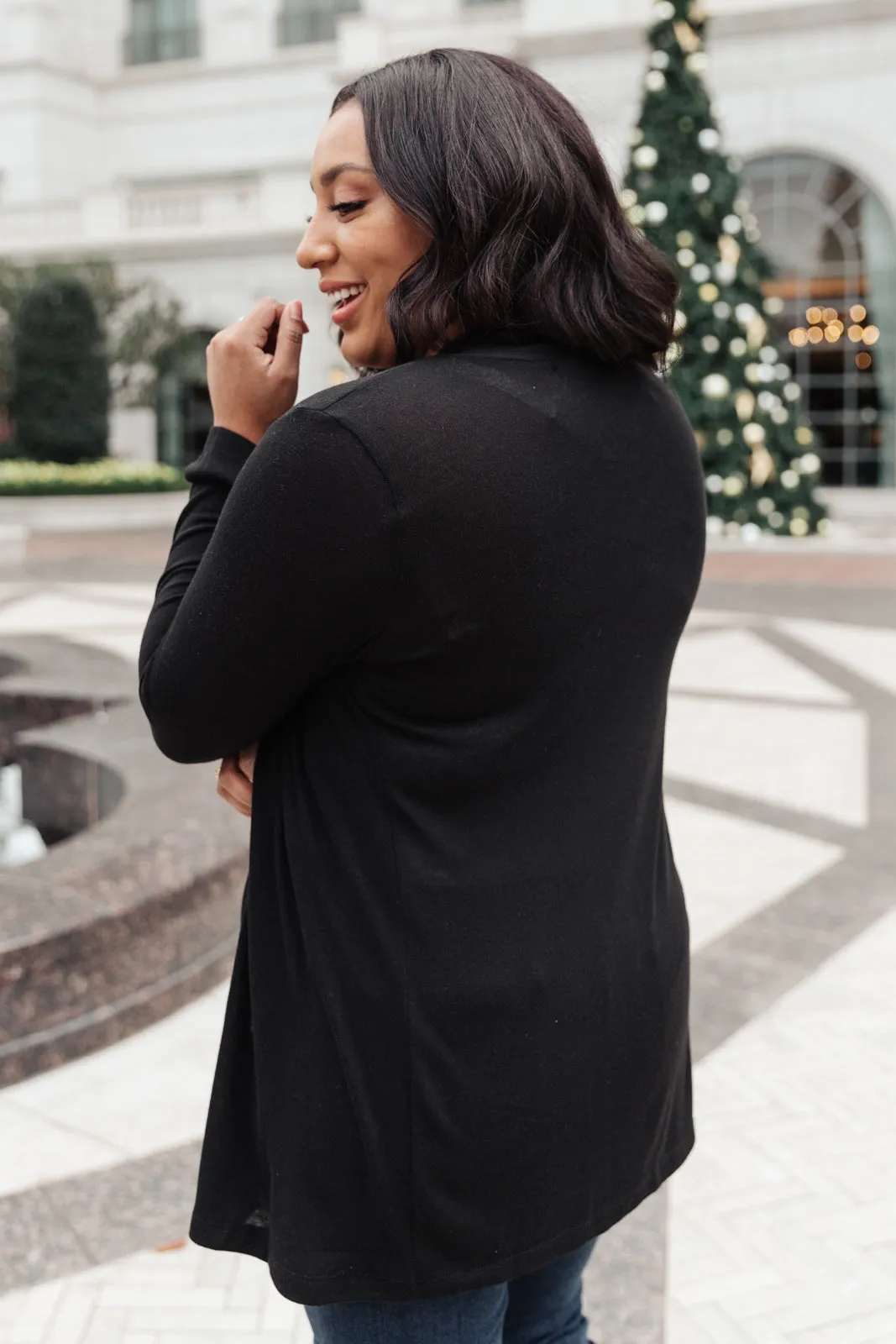 Sienna Sweater Knit Cardigan in Black