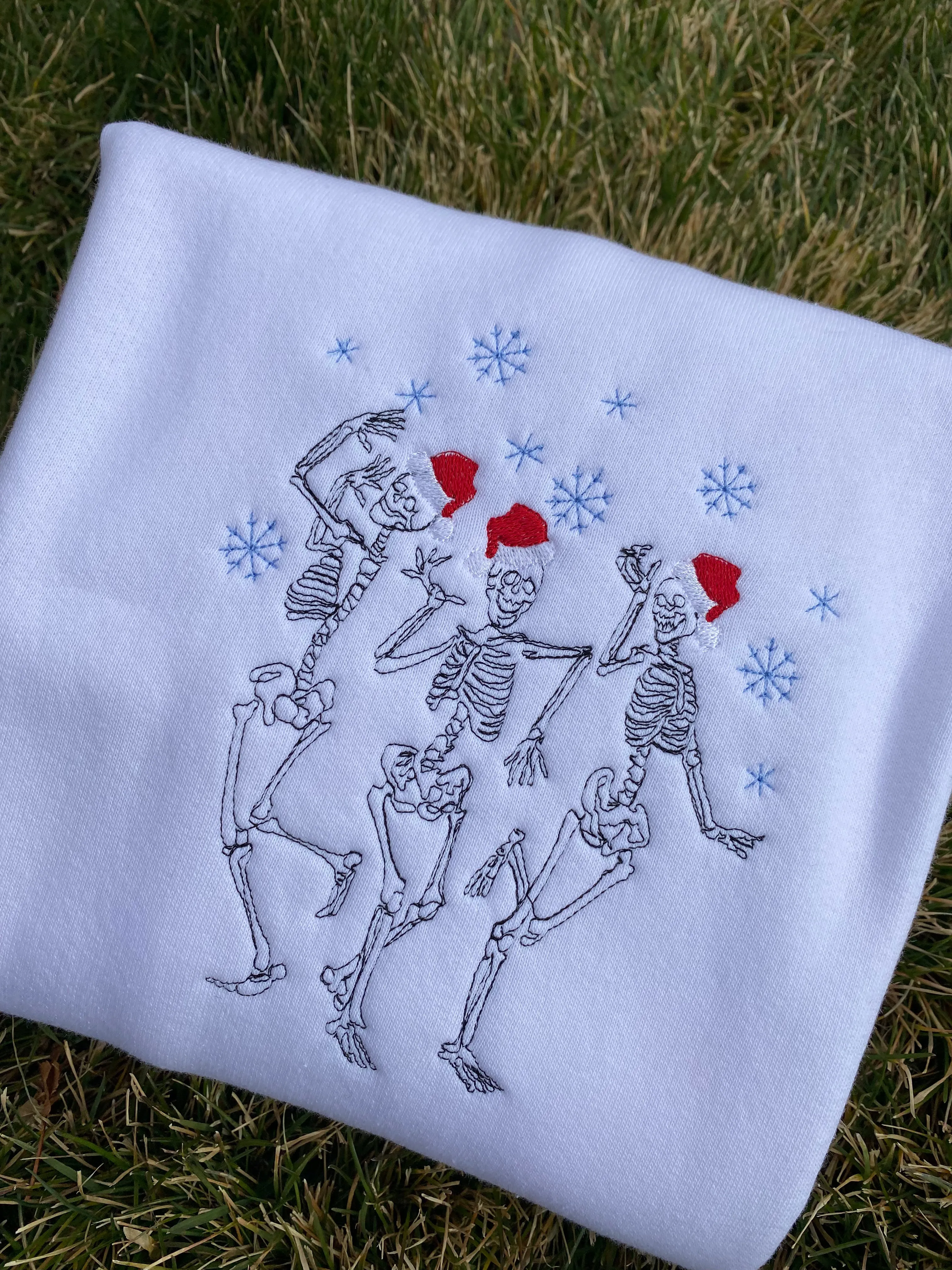Skeleton Christmas Embroidered Sweatshirts Gifts for her