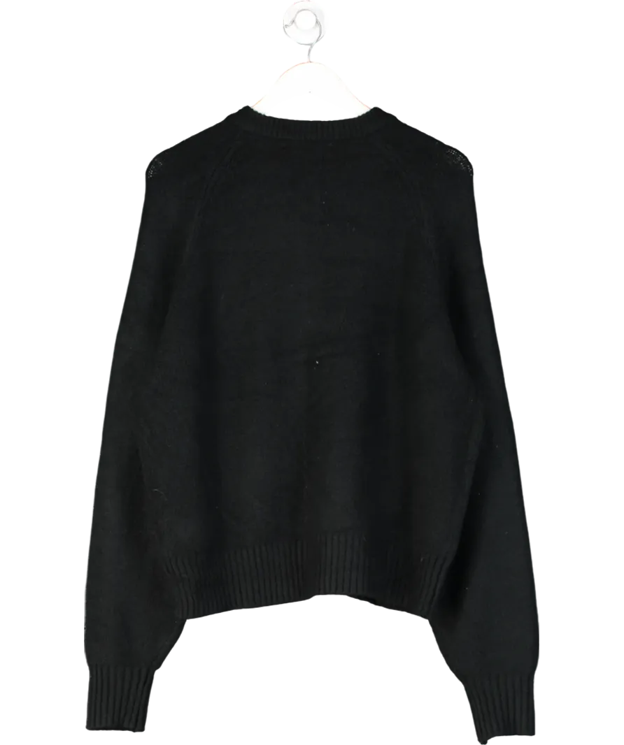 Threadbare Black Boo Crew Neck Cardigan UK 16