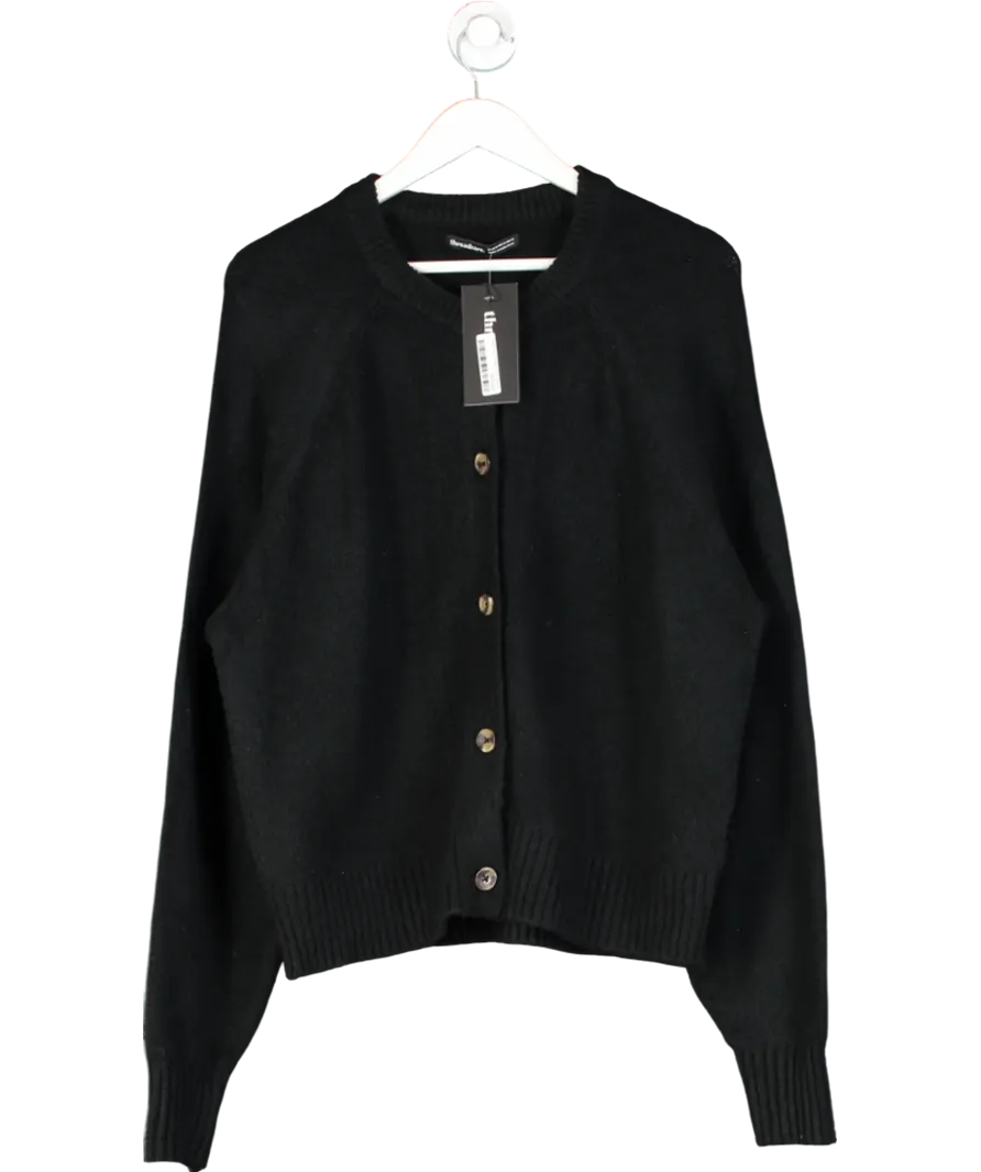 Threadbare Black Boo Crew Neck Cardigan UK 16