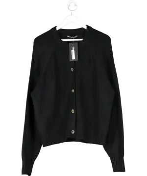 Threadbare Black Boo Crew Neck Cardigan UK 16