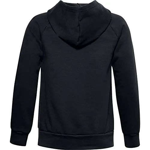 Under Armour Boys Rival Fleece Hoodie , Black (001)/Onyx White , Youth Small