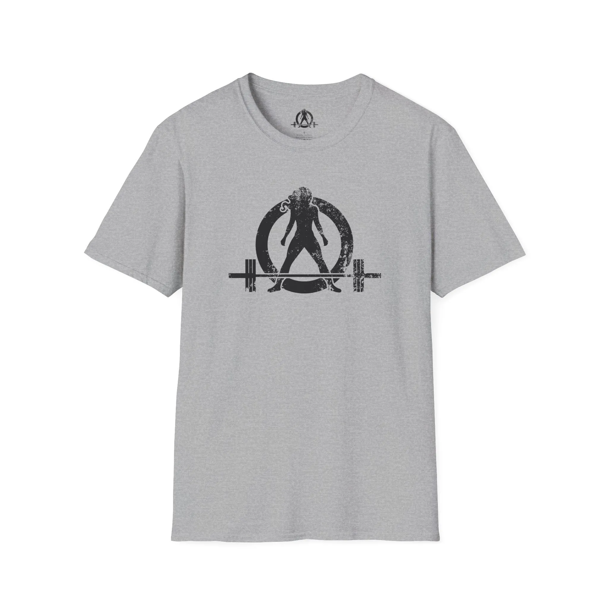Unisex Softstyle T-Shirt - Black Distressed Logo - Plain Back (BEST SELLER)