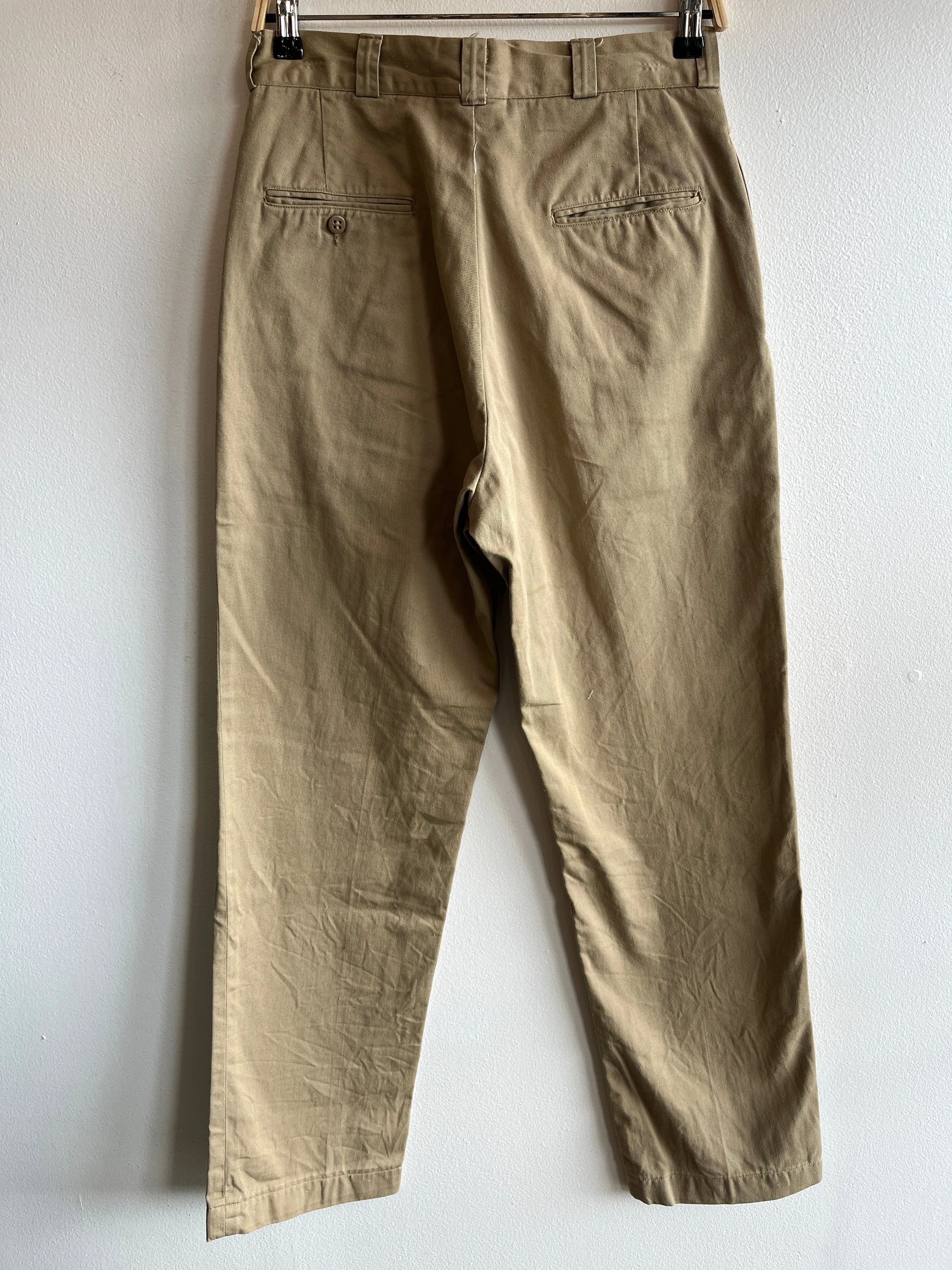 Vintage 1960/1970s Khaki Military Trousers