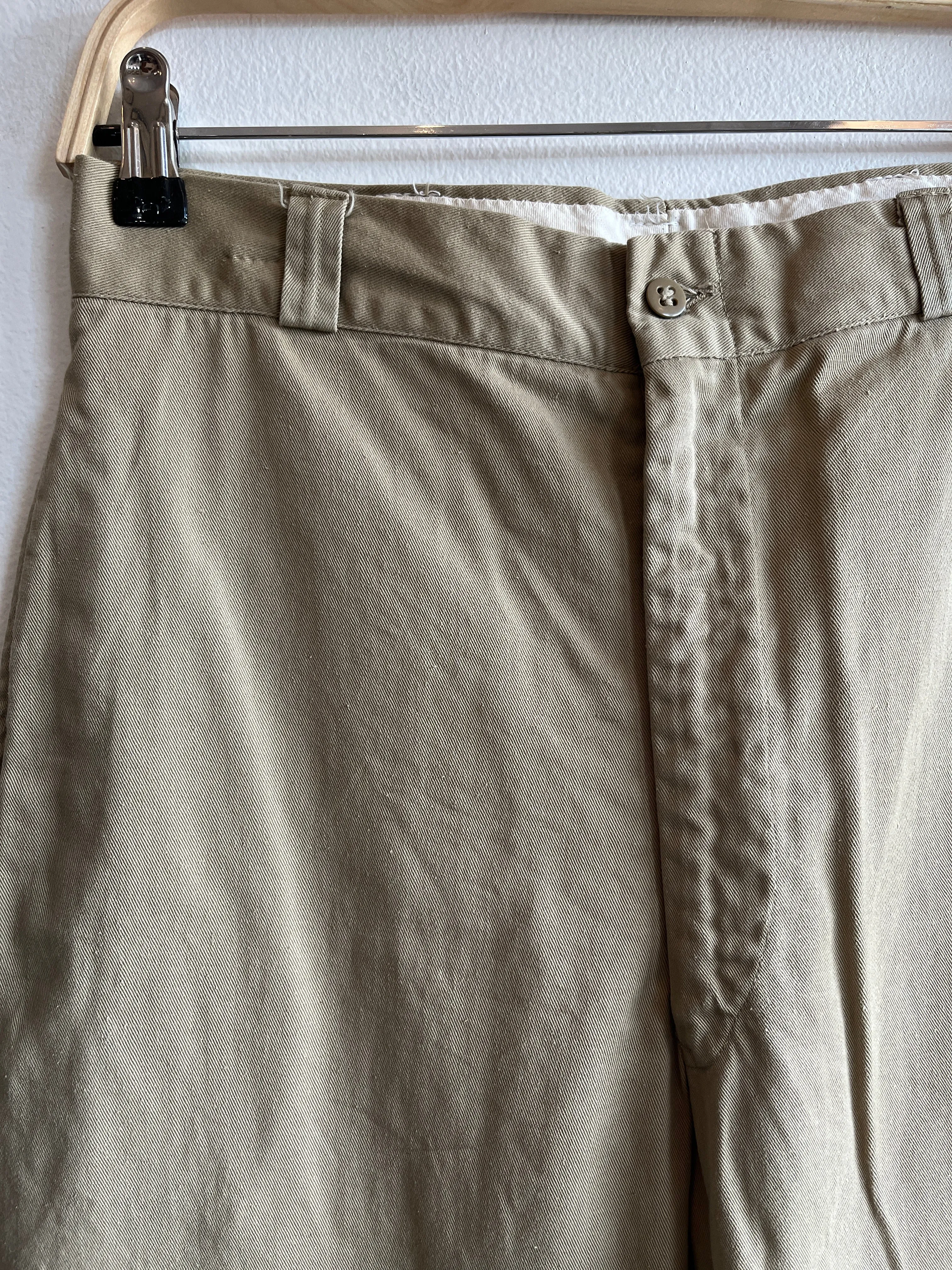 Vintage 1960/1970s Khaki Military Trousers