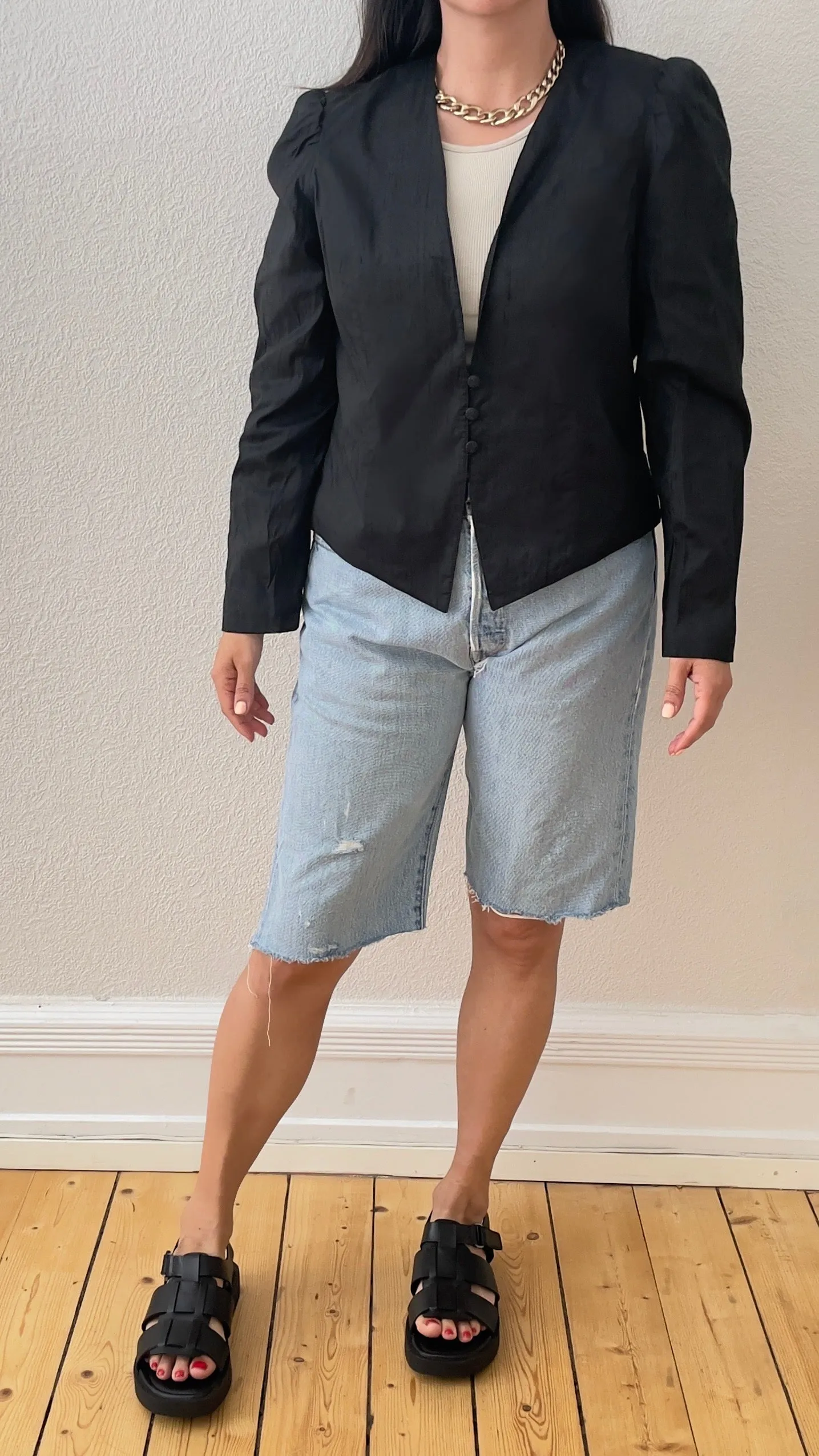 Vintage Black Silk Jacket - Hilde Hess