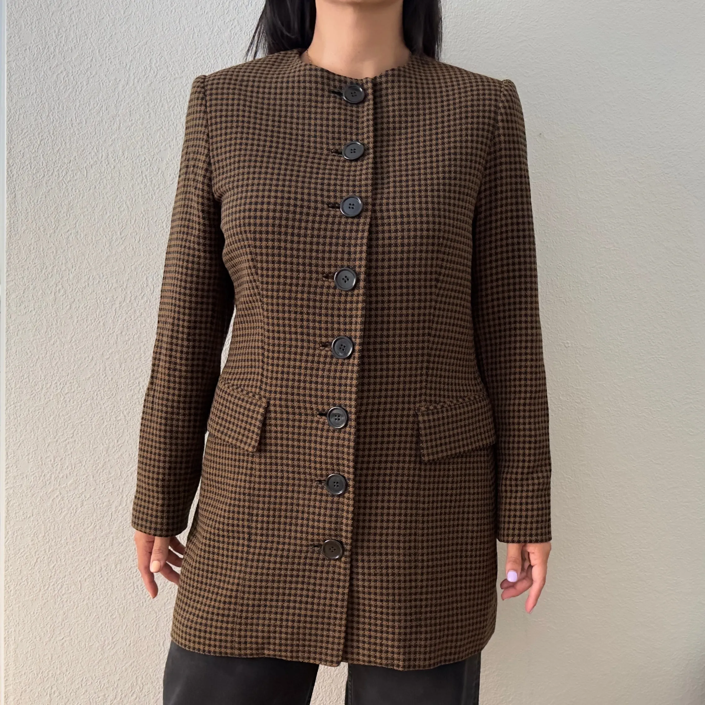 Vintage David Hayes Checked Wool Jacket