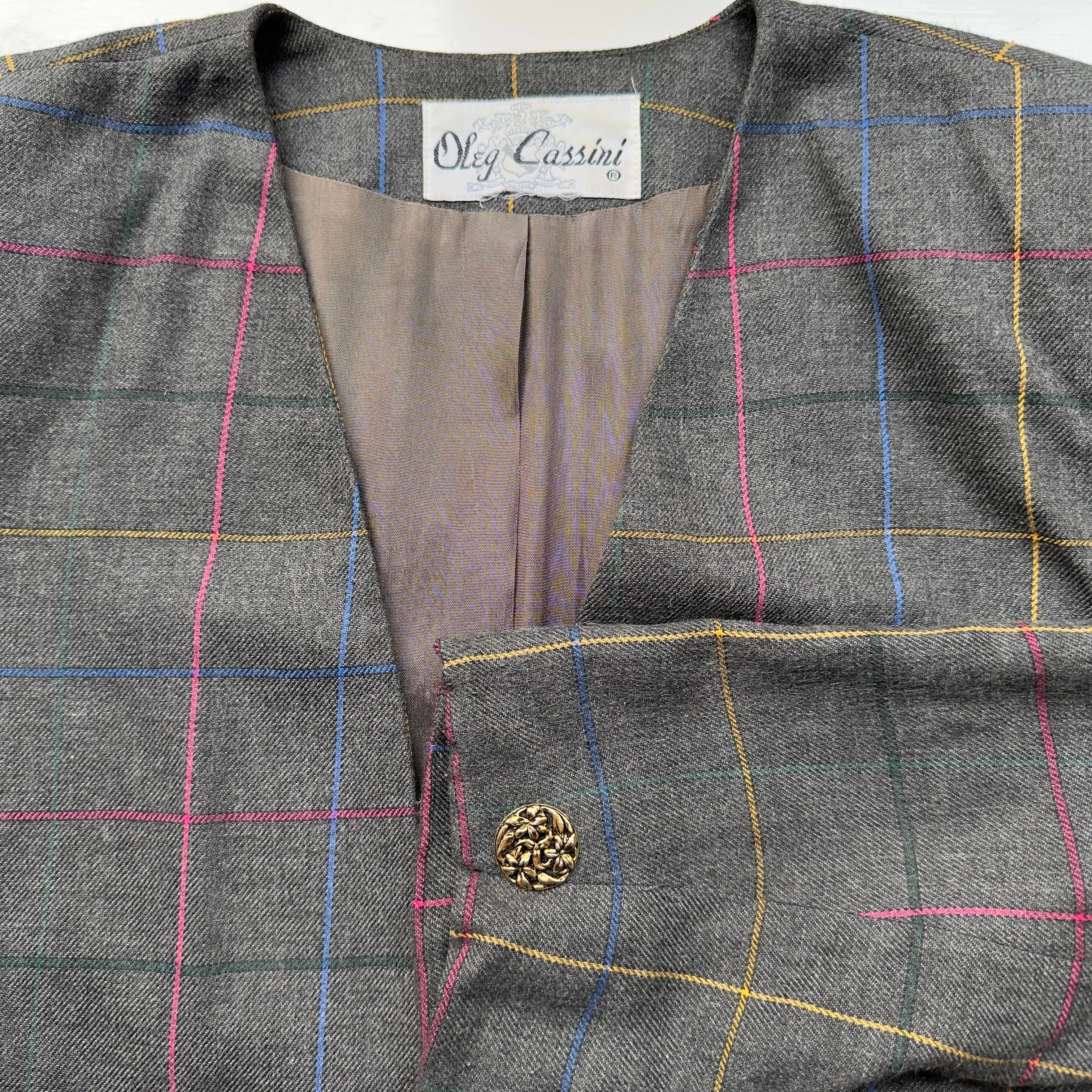 Vintage Oleg Cassini Grey Blazer