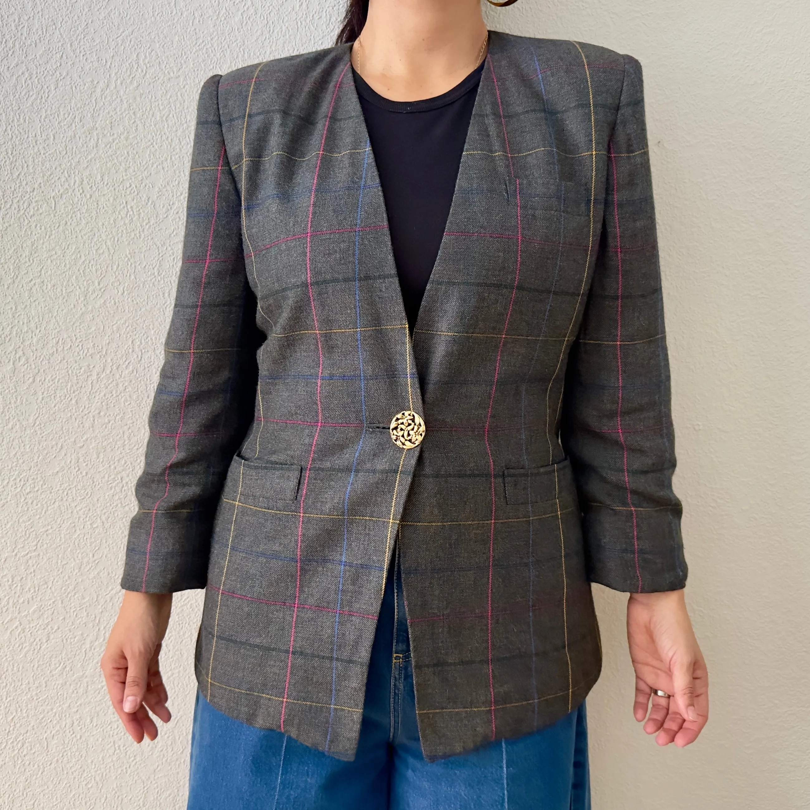 Vintage Oleg Cassini Grey Blazer
