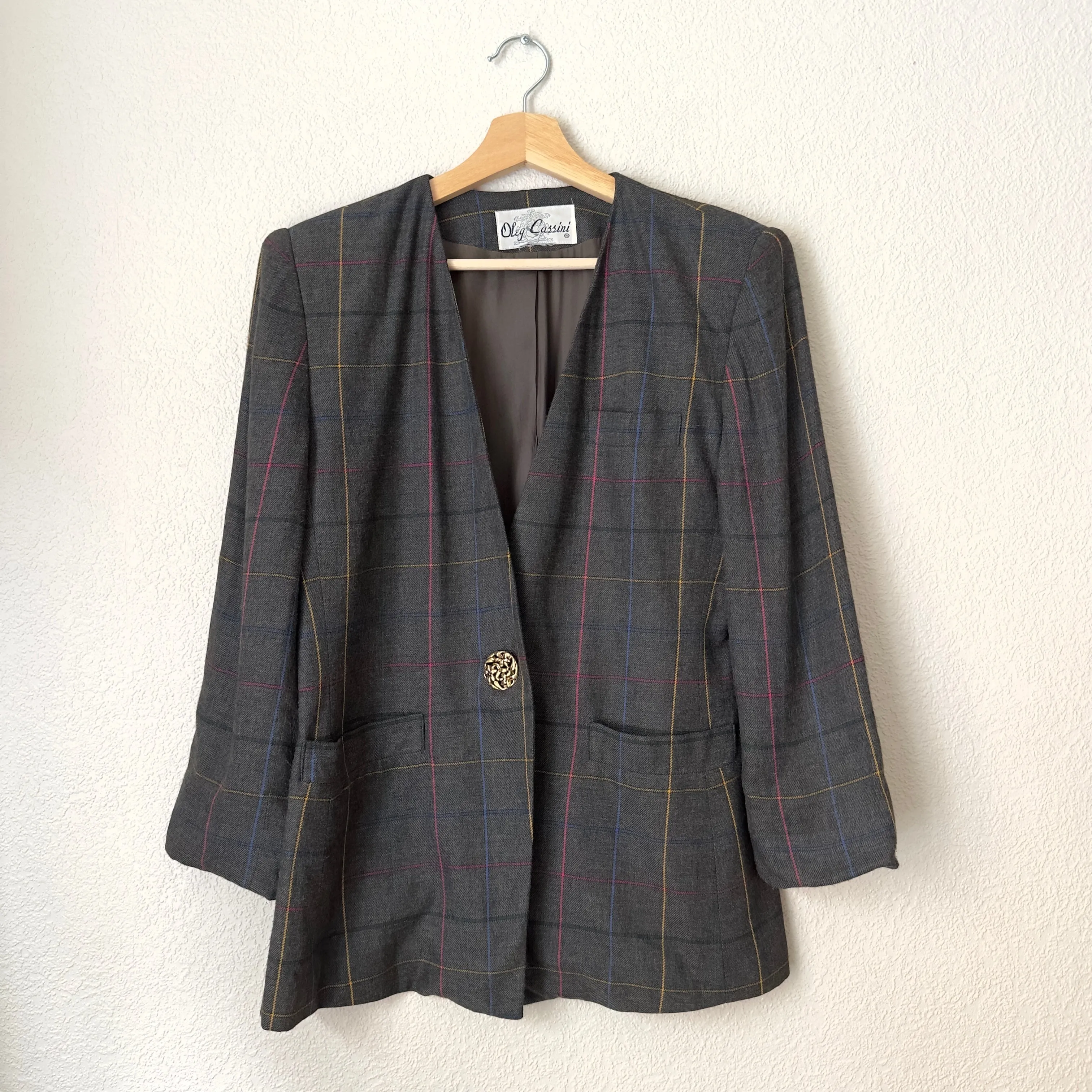 Vintage Oleg Cassini Grey Blazer